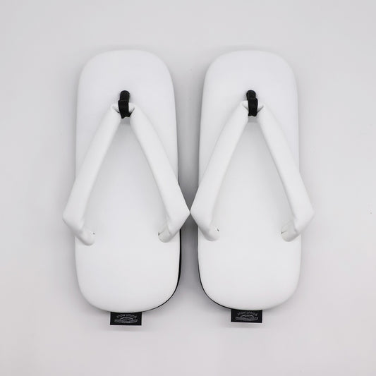 Japanese leather shoes. Modern geta sandals for everyday wear LUSH-92 D.brown