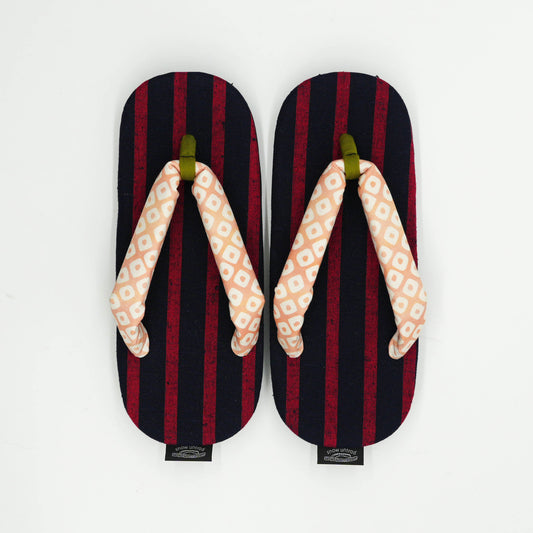 "Iroha Stripe" Navy/Red