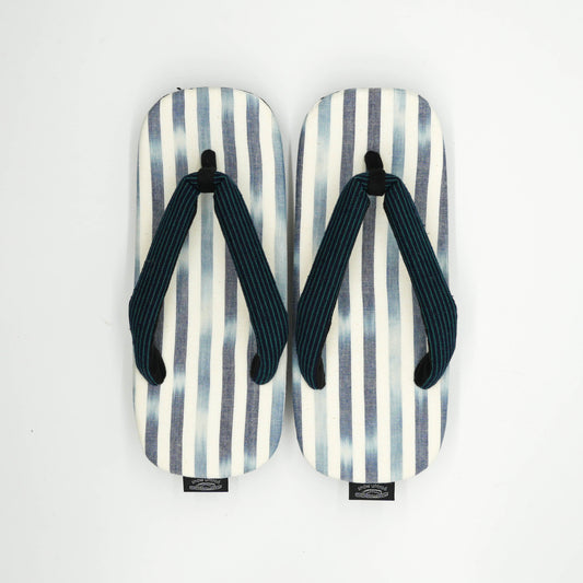 Indigo flou rayure blanc