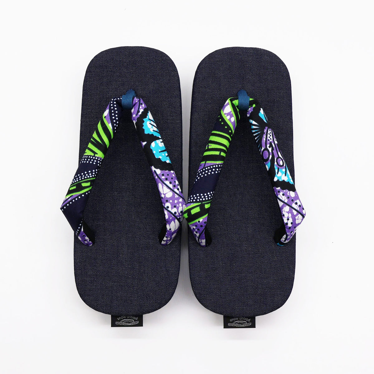 日常穿著的雪駄 purple＆green×DENIM
