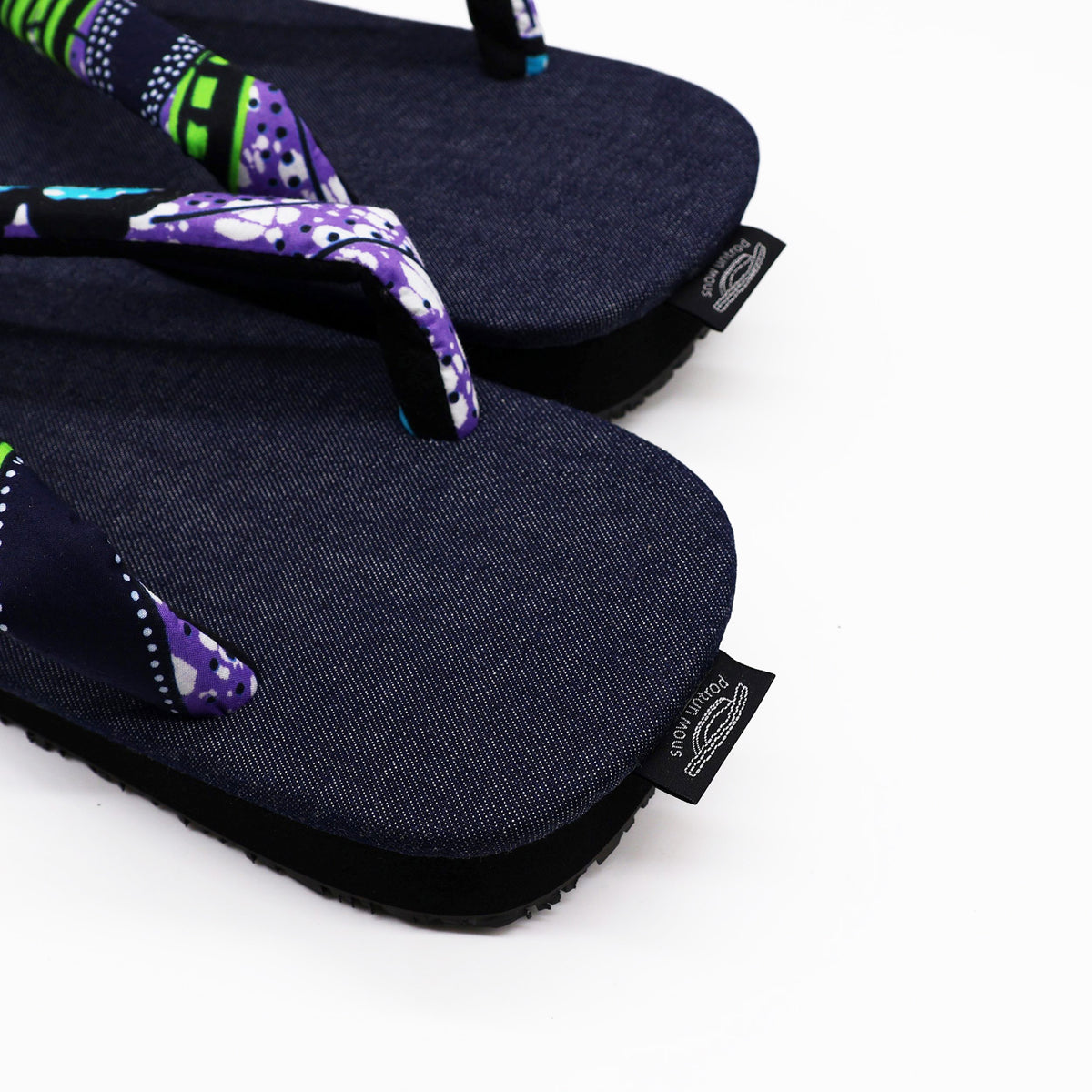 日常穿著的雪駄 purple＆green×DENIM
