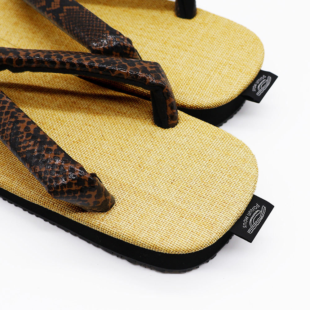 普段に履ける雪駄　Python Brown × 和紙織