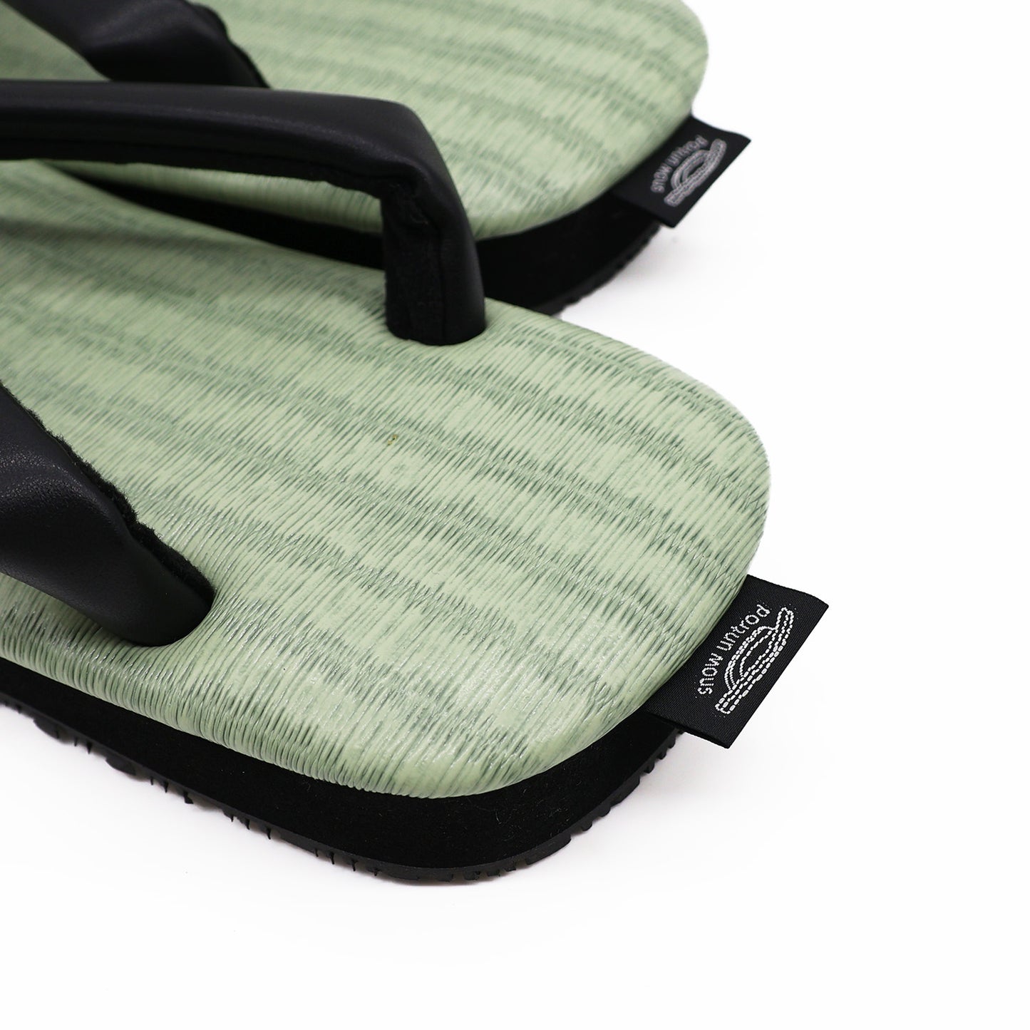 普段に履ける雪駄　和柄　緑チバ×革