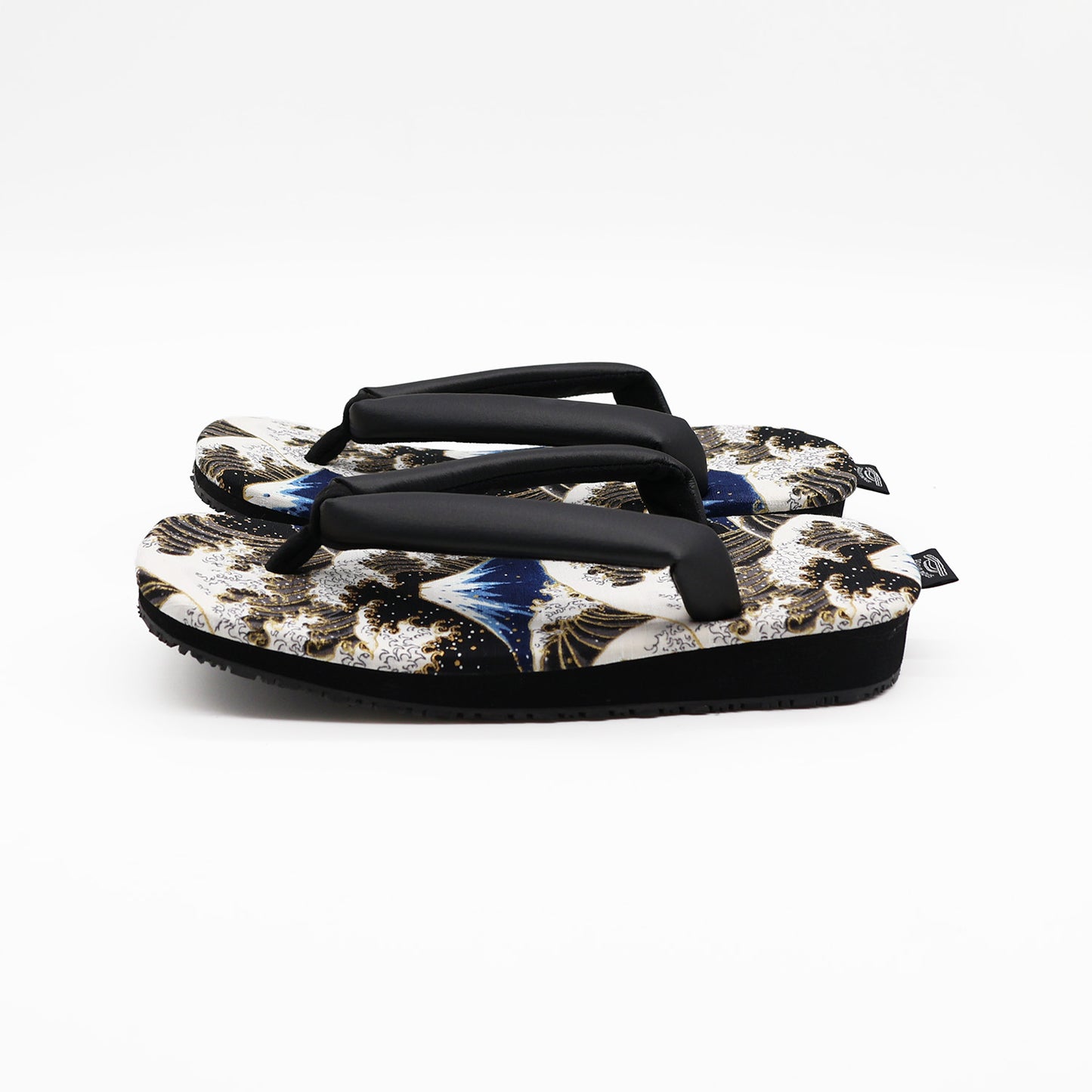 普段に履ける雪駄　和柄　富士と荒波