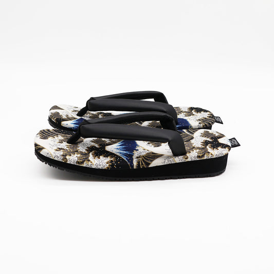 普段に履ける雪駄　和柄　富士と荒波