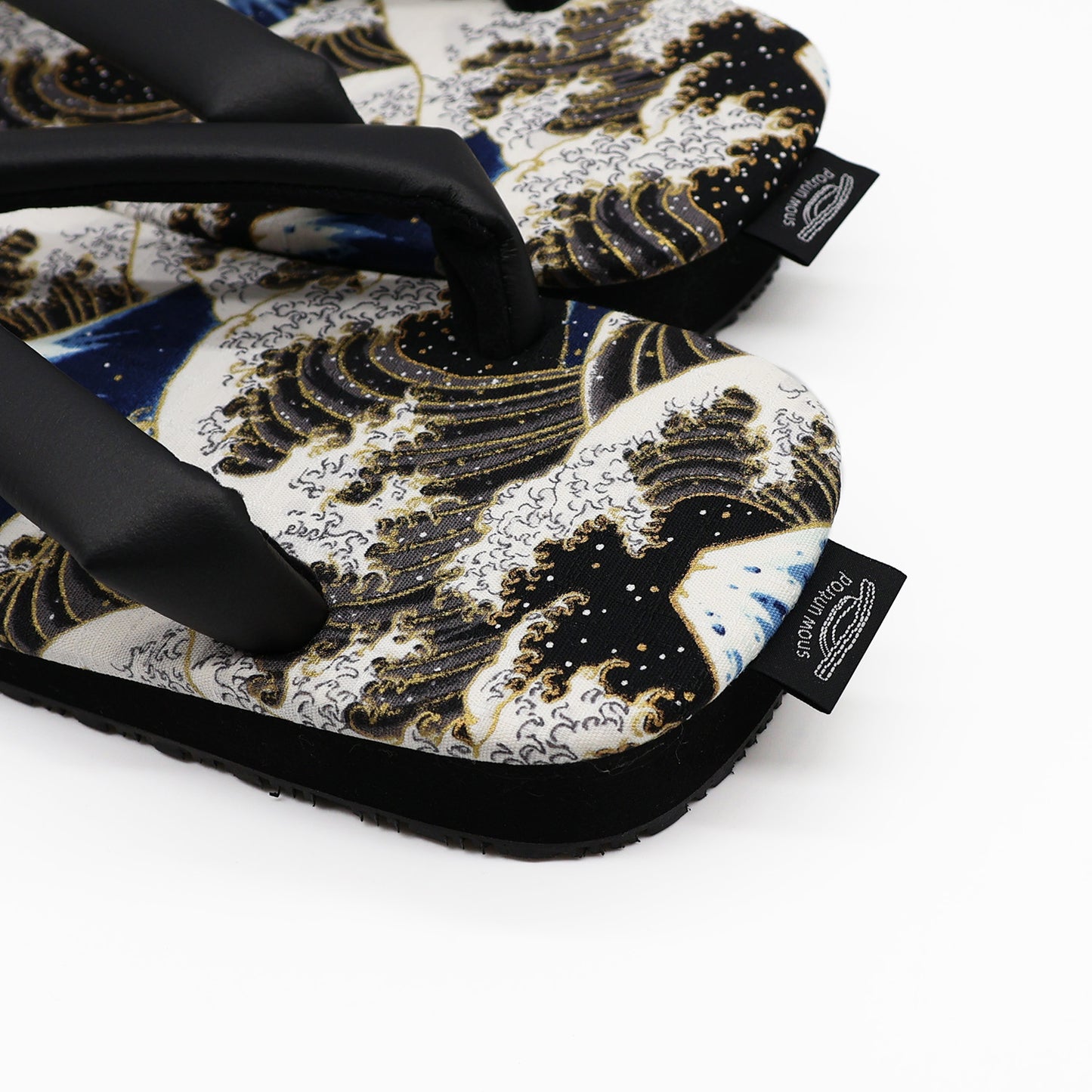 普段に履ける雪駄　和柄　富士と荒波