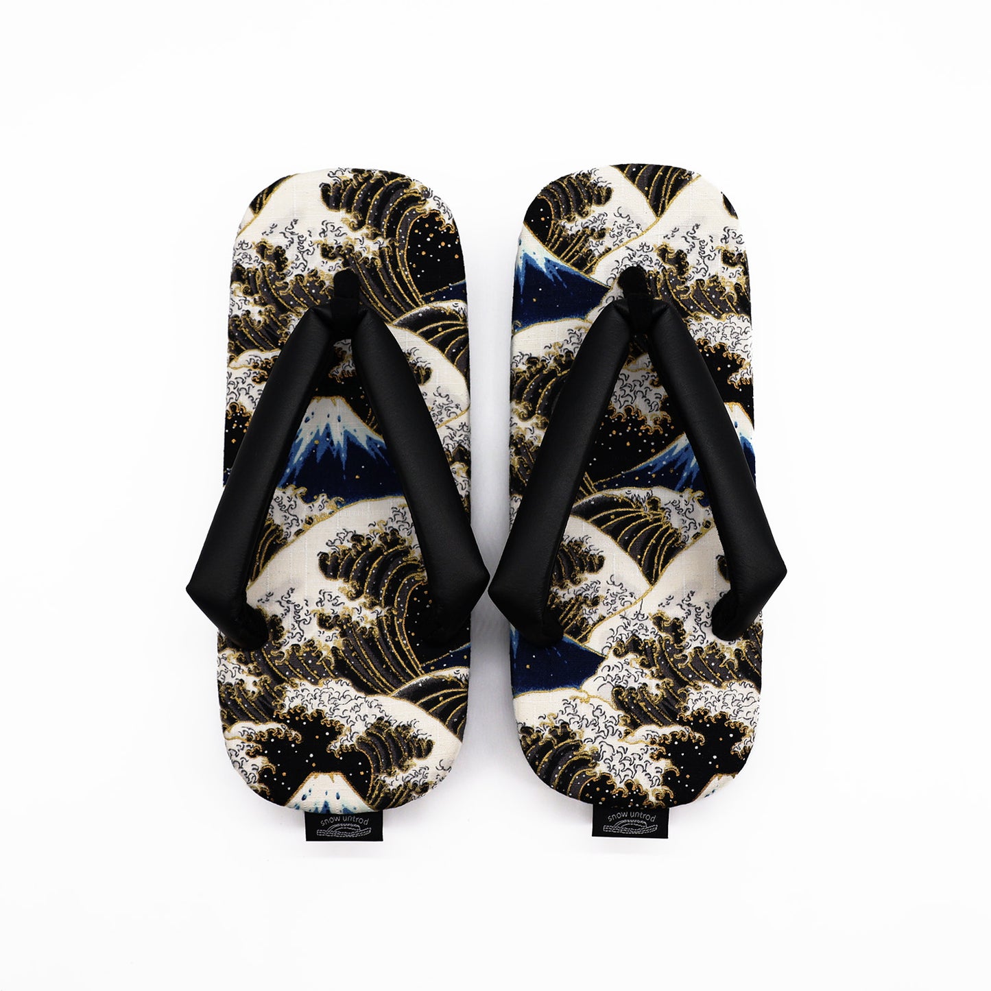 普段に履ける雪駄　和柄　富士と荒波