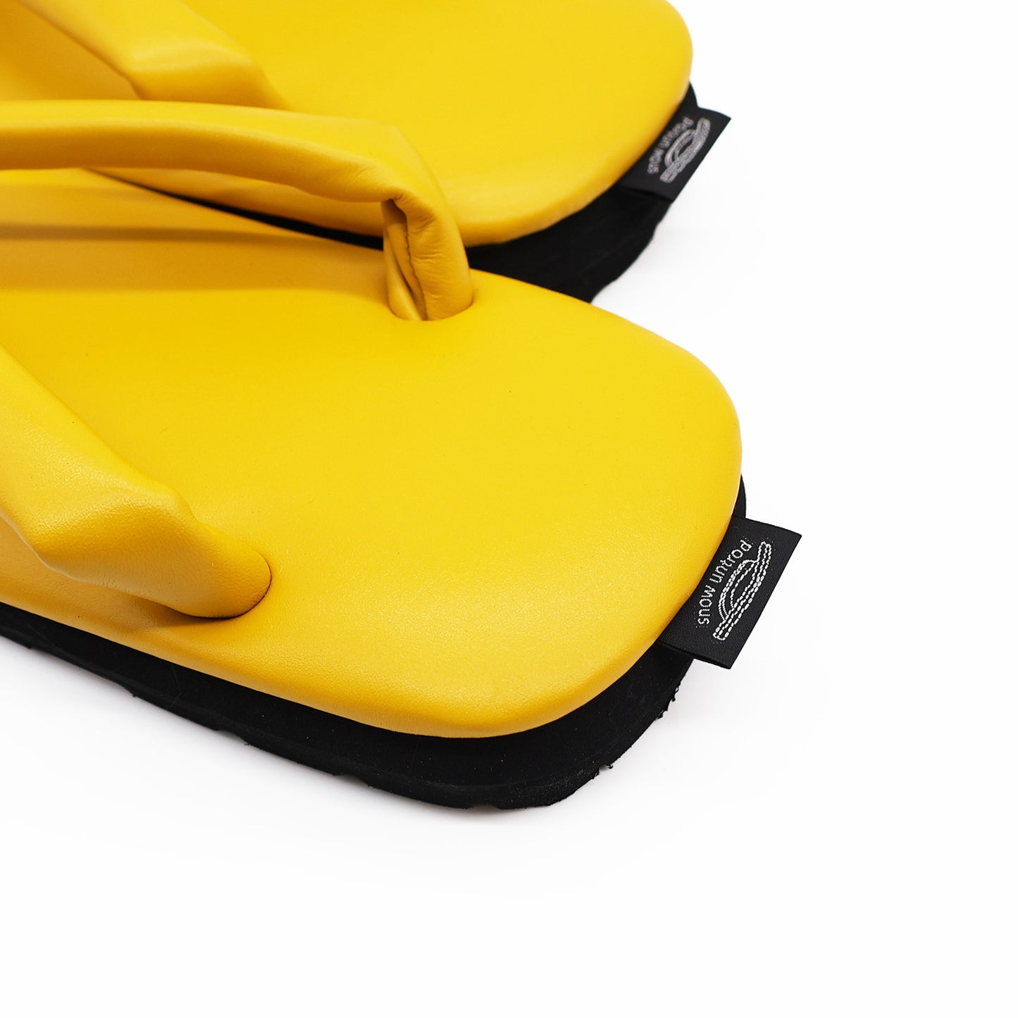 Japanese leather shoes. Modern geta sandals for everyday wear LUSH-92 D.brown